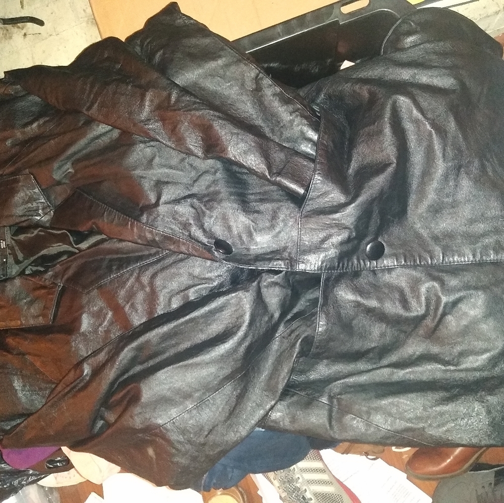 Women's leather full length coat